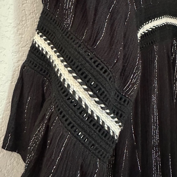 LoveStitch Dress Empire Waist Bohemian Button Front A-Line Maxi, M. Goth, witchy - Picture 3 of 12